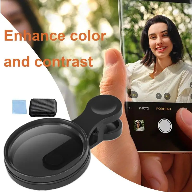 Portable Clip-on Circular Polarizer CPL Filter Universal Clip Phone