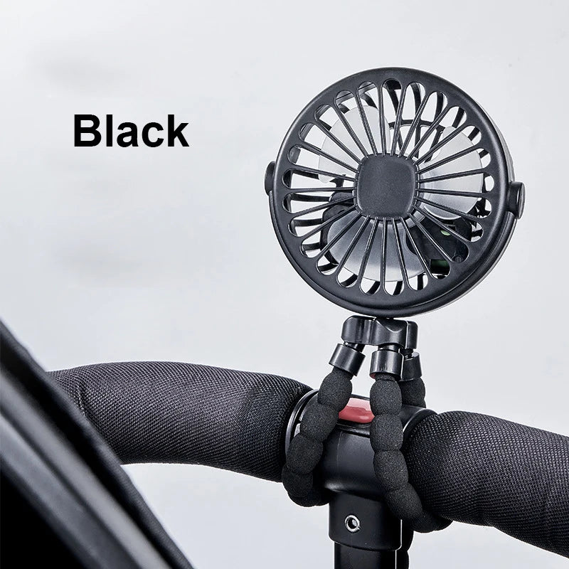 Mini Octopus Fan 360 Rotate Flexible Tripod Cooler Stroller Bike