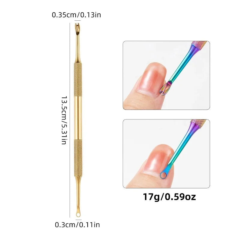Dual-headed Stainless Steel Cuticle Tool Dead Skin Remover Nail