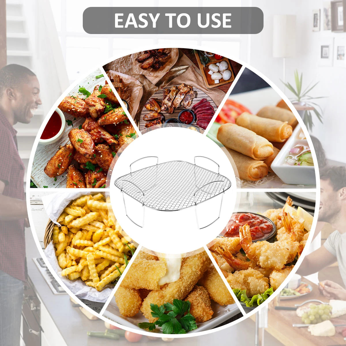 Multifunctional Roasting Rack 1/2 PCS Compatible Airfryer Dehydrator Steamer Roasting Cooking Tools for Air Fryer Accessories Zpaxo