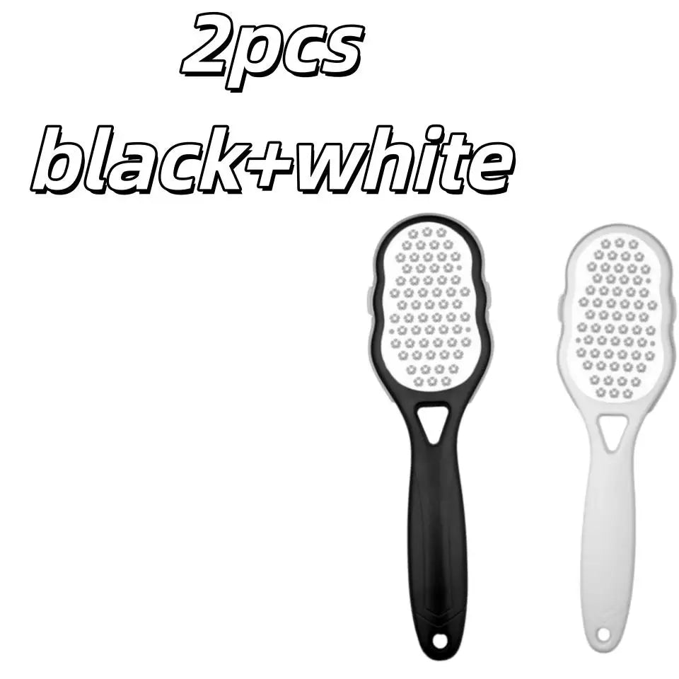 2PCS Stainless Steel Foot File – Splash-Proof, Ergonomic Handle, Coarse/Fine Grit for Home Spa & Gift Zpaxo 2pcs white