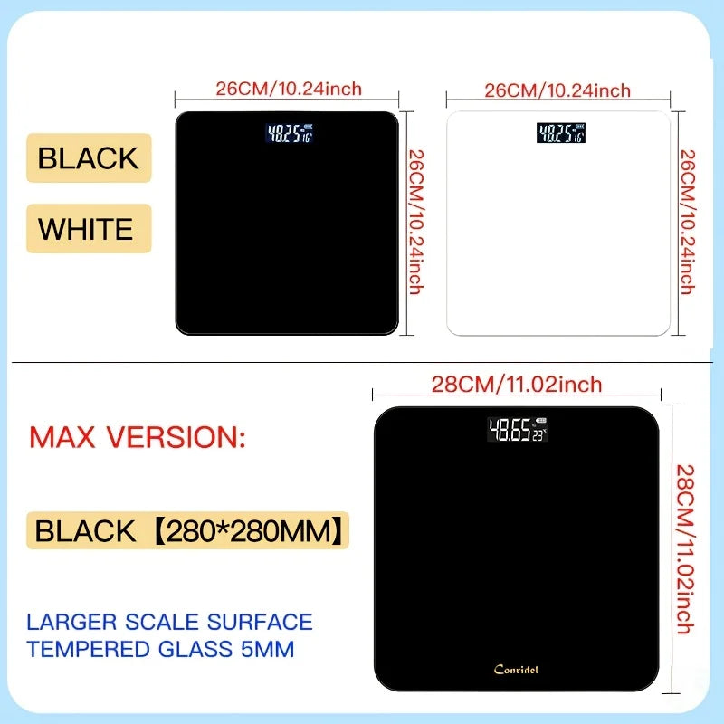 High-Precision Bathroom Scale, Electronic Scale, Accurate, with LED Display And Temperature Reading Switchable Between Zpaxo