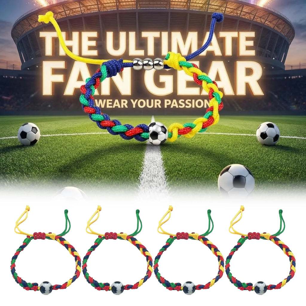 Soccer Game Series Paracord Bracelet Polymer Clay Woven Sports Rope