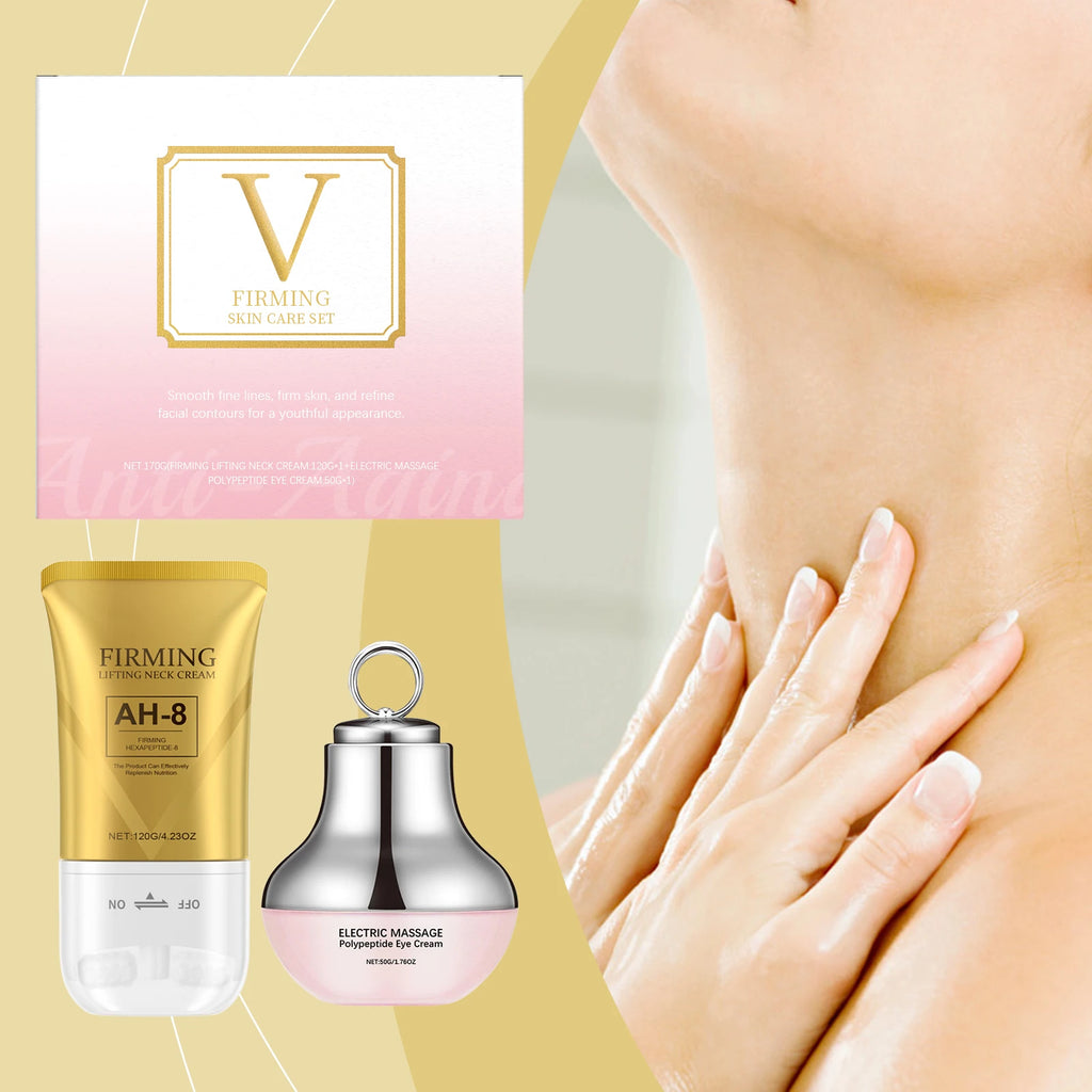 Polypeptide Firming Eye & Neck Cream Set | Electric Massager Firming Skincare Set Zpaxo