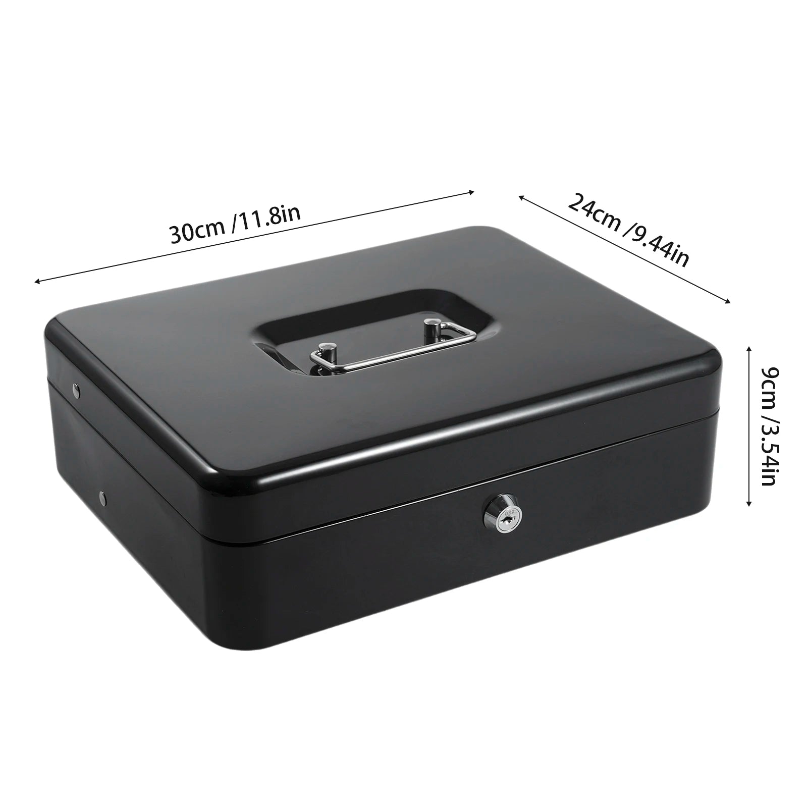Cash Box Metal Money Box with Coin Trays Cantilever Design & Bill Slot with Spring Clips to Organize for Valuables Zpaxo