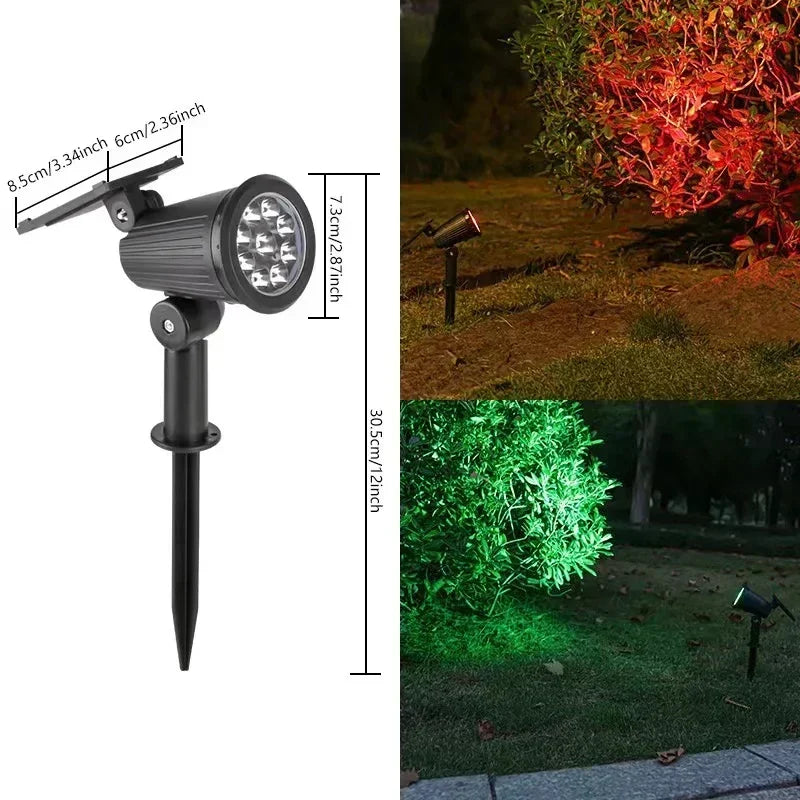 1 2 Solar Powered 9LED Lamp Adjustable Spotlight In-ground IP65 Zpaxo Multicolor lamp-9LED 4Pcs
