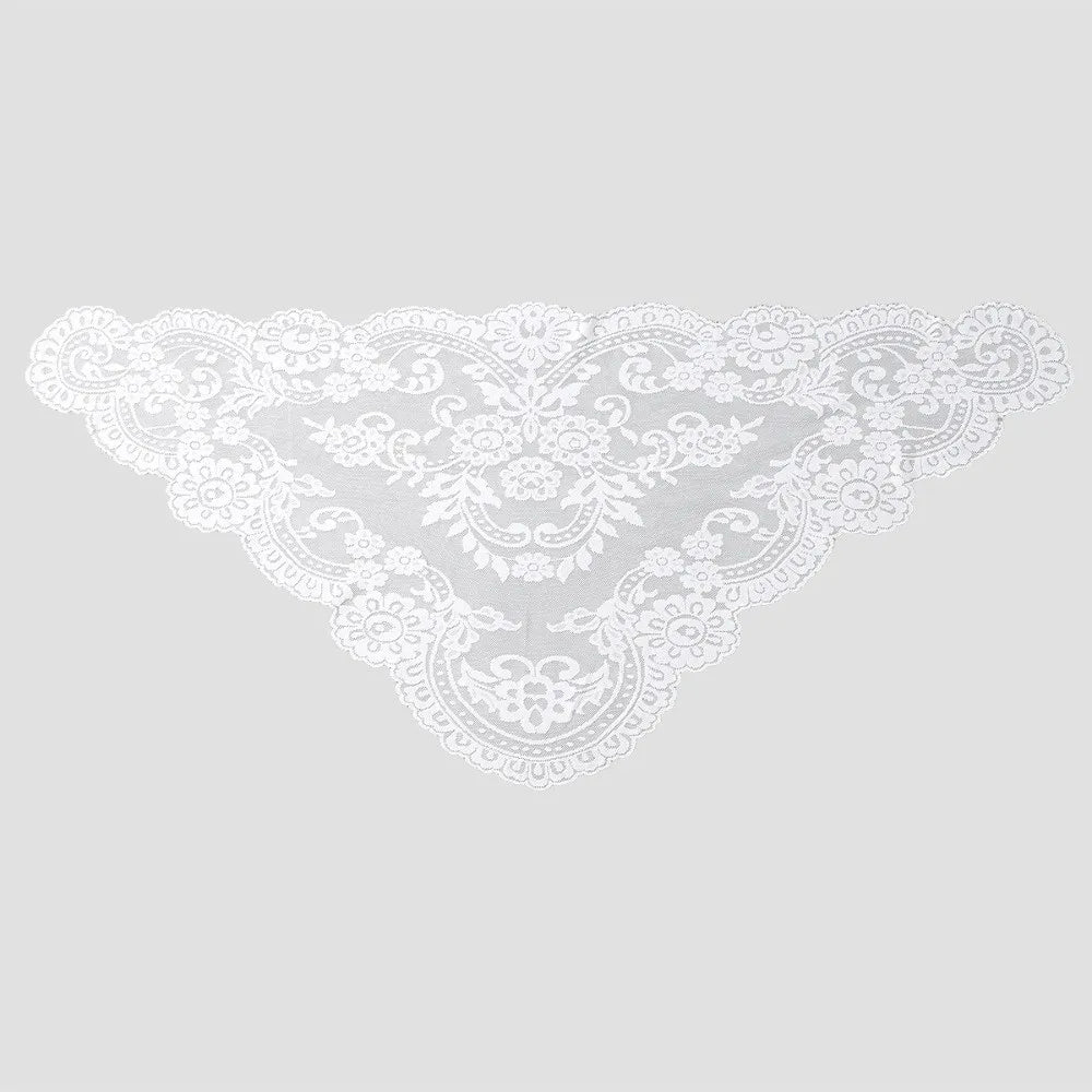 New White Dot Lace Scarf Thin Embroidery Foulard Bandana Head Covering Hair Accessory Wedding Triangular Headscarf Women Zpaxo