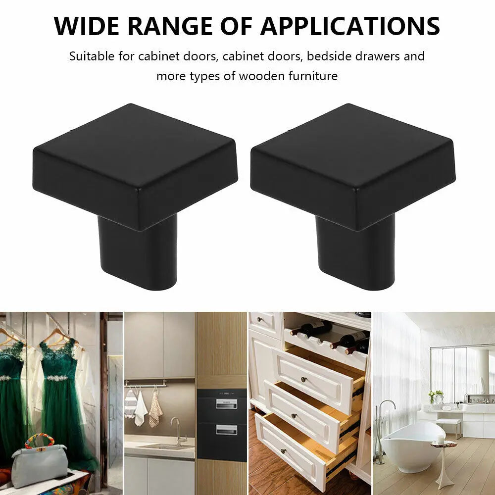 Nordic Square Cabinet Knobs – Black, Gold & Silver Drawer Pulls