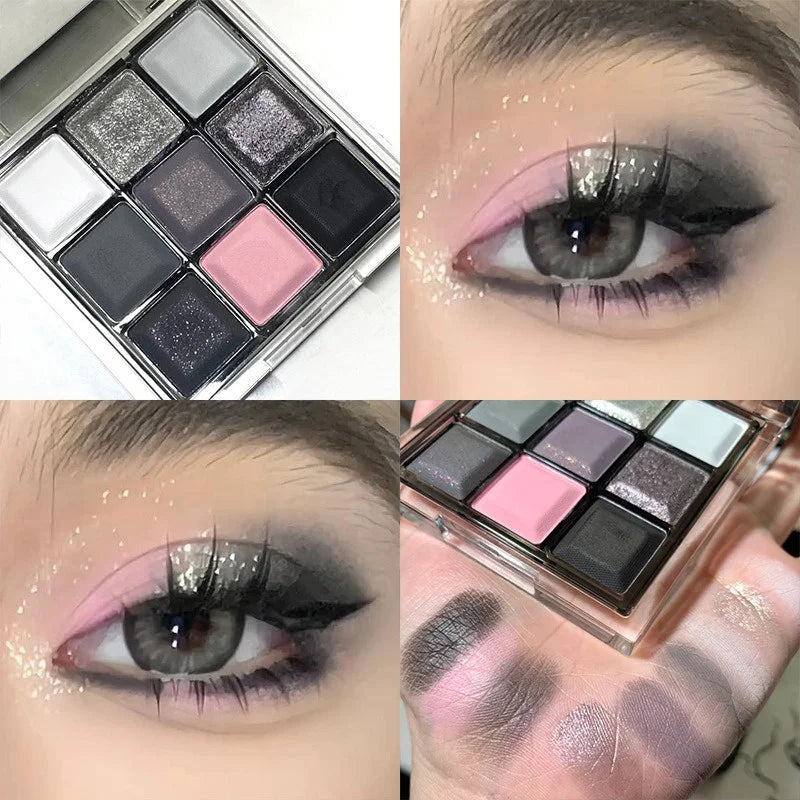 Black Pink Smoky Eye Shadow Palette Pearlescent Matte Chocolate Eyeshadow Palette Long Lasting Eyes Base Shade Powder Cosmetics Zpaxo