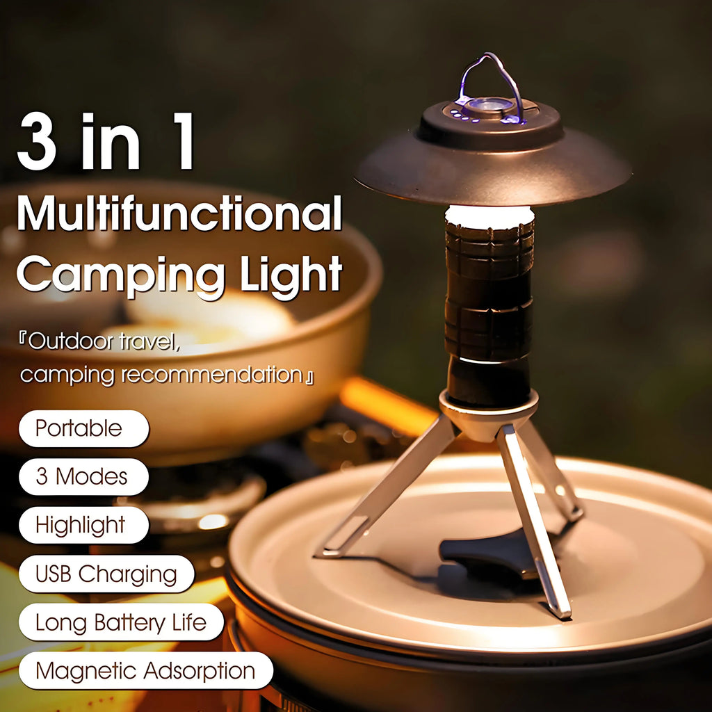 LED Lighthouse Camping Lantern USB Rechargeable 3000mAh Portable Flashlight Tent Light Outdoor Emergency Lamp for Hiking Camping Zpaxo