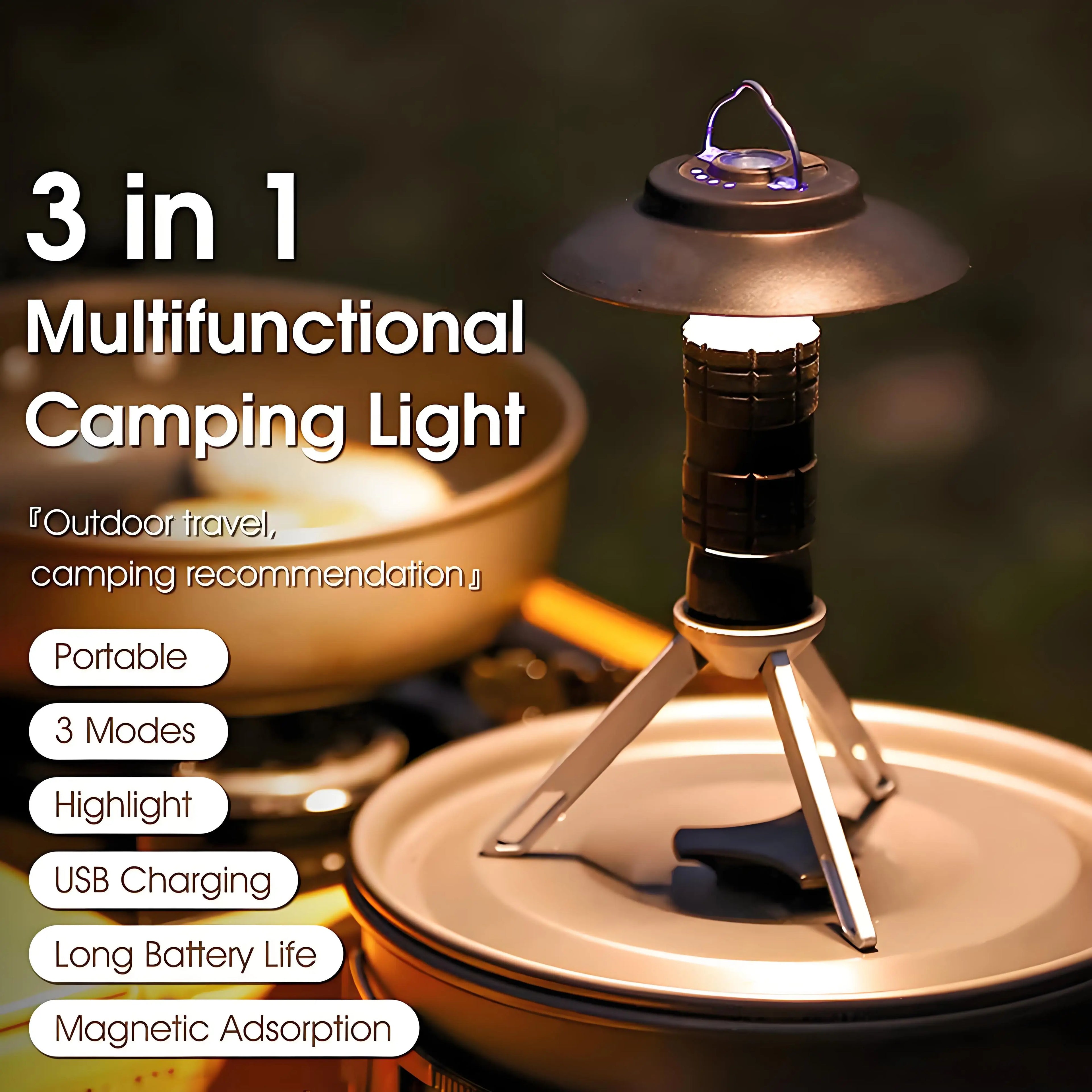 LED Lighthouse Camping Lantern USB Rechargeable 3000mAh Flashlight Tent Light for Hiking Emergency Outdoor Atmosphere Lamp Tower Zpaxo