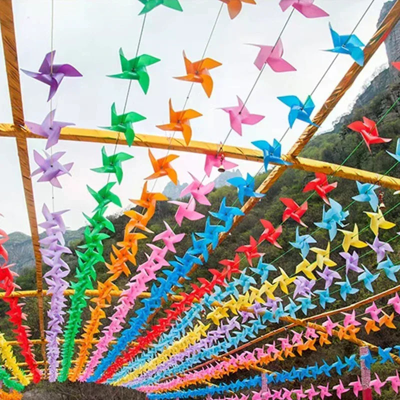 Plastic Pinwheels Fiesta Flag Party Supply Hanging Windmill 30 Metres Zpaxo