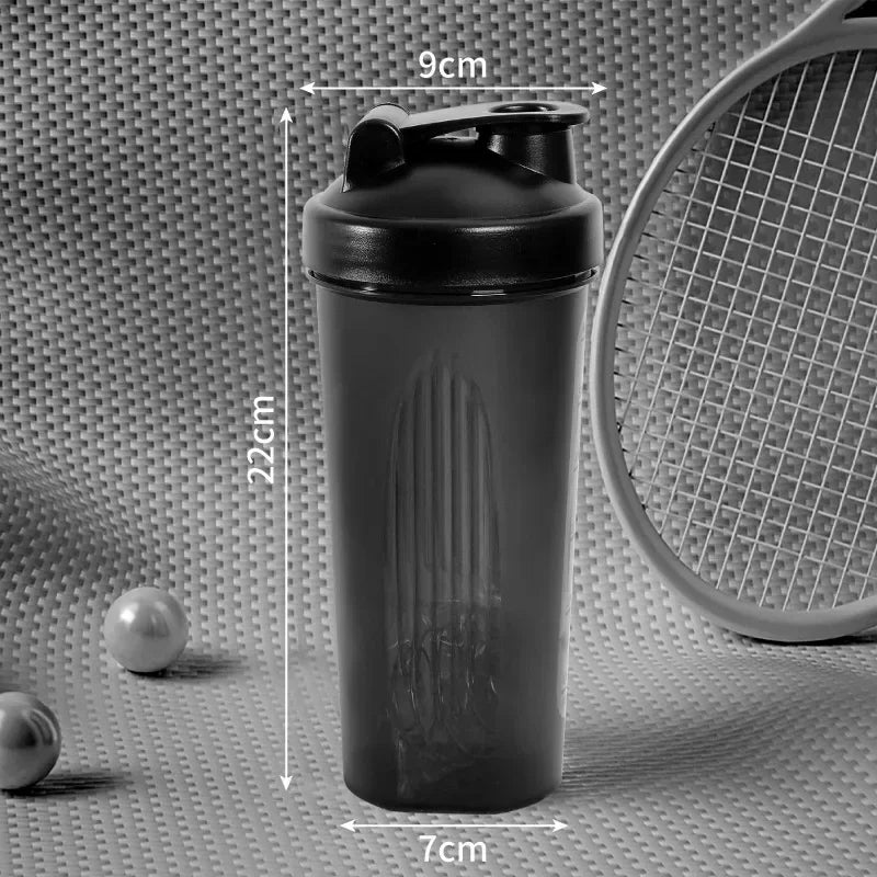 New 600ml Protein Powder Shaker Bottle Leak Proof Water Bottle for Gym Fitness Training Sport Shaker Mixing Cup with Scale Zpaxo