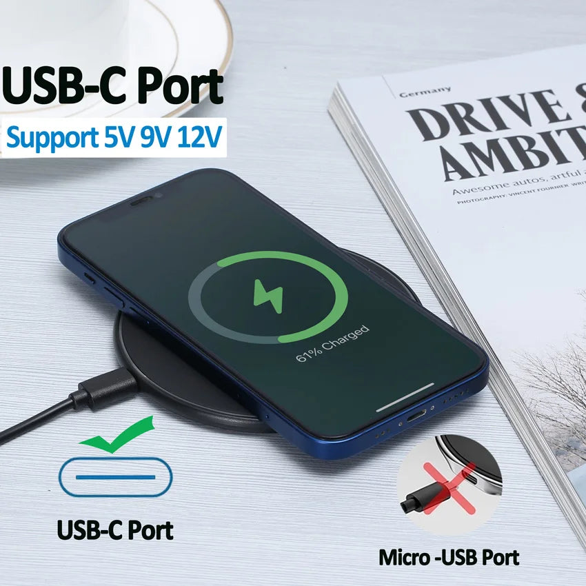 Mini LED Wireless Charger Pad Desktop Charging Iphone Samsung Xiaomi Zpaxo