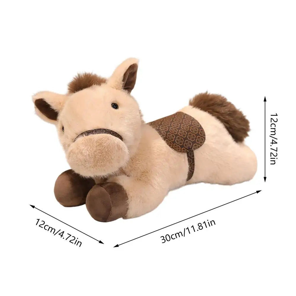 Horse Plush 11.8 Inch Soft Collectible Figurines Plush Horse Toys For Adults Families Collectors Girls Kids All Ages Pretend Zpaxo Khaki China Mainland