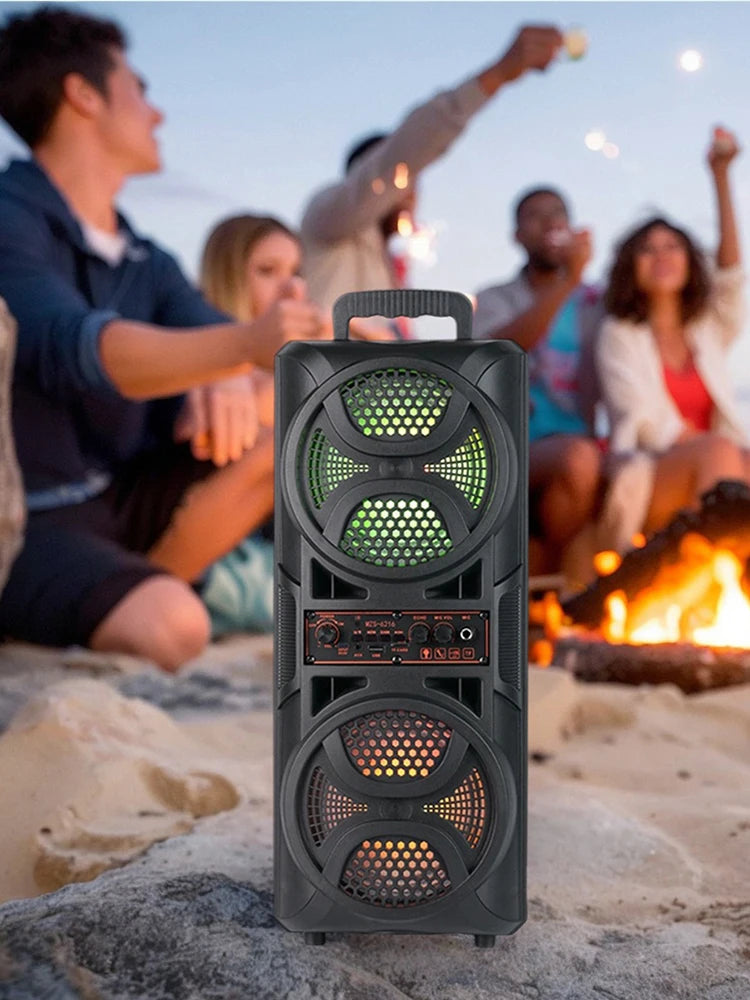BT Speaker Portable Support USB TF AUX FM MIC Wireless Stereo Outdoor