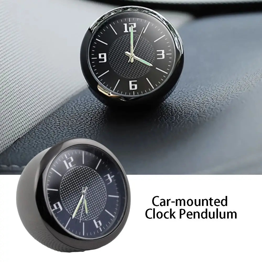 Titanium Alloy Car Clock Round Design Mini Size Digital Watch Digital Display Luminous Display Auto Ornament Vehicle Interior Zpaxo