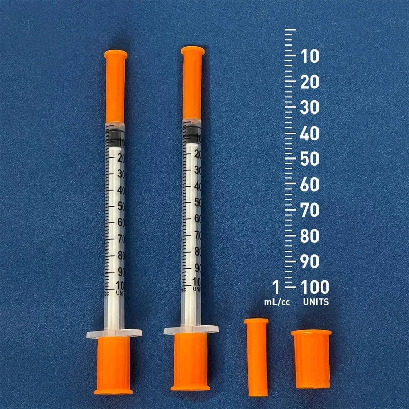 100-Pack 0.5/1ml Disposable Syringes | 31Ga Needles Pet & Lab