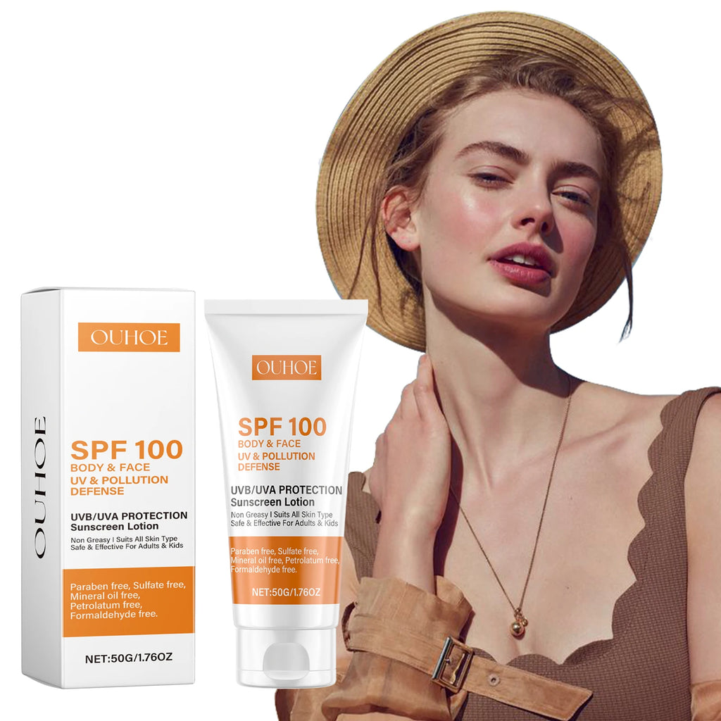 Face & Body Sunscreen Non-Greasy SPF 100+ Facial Sunblock UVA & UVB Protection Sunblocking Cream Anti Aging for Summer Beach Zpaxo