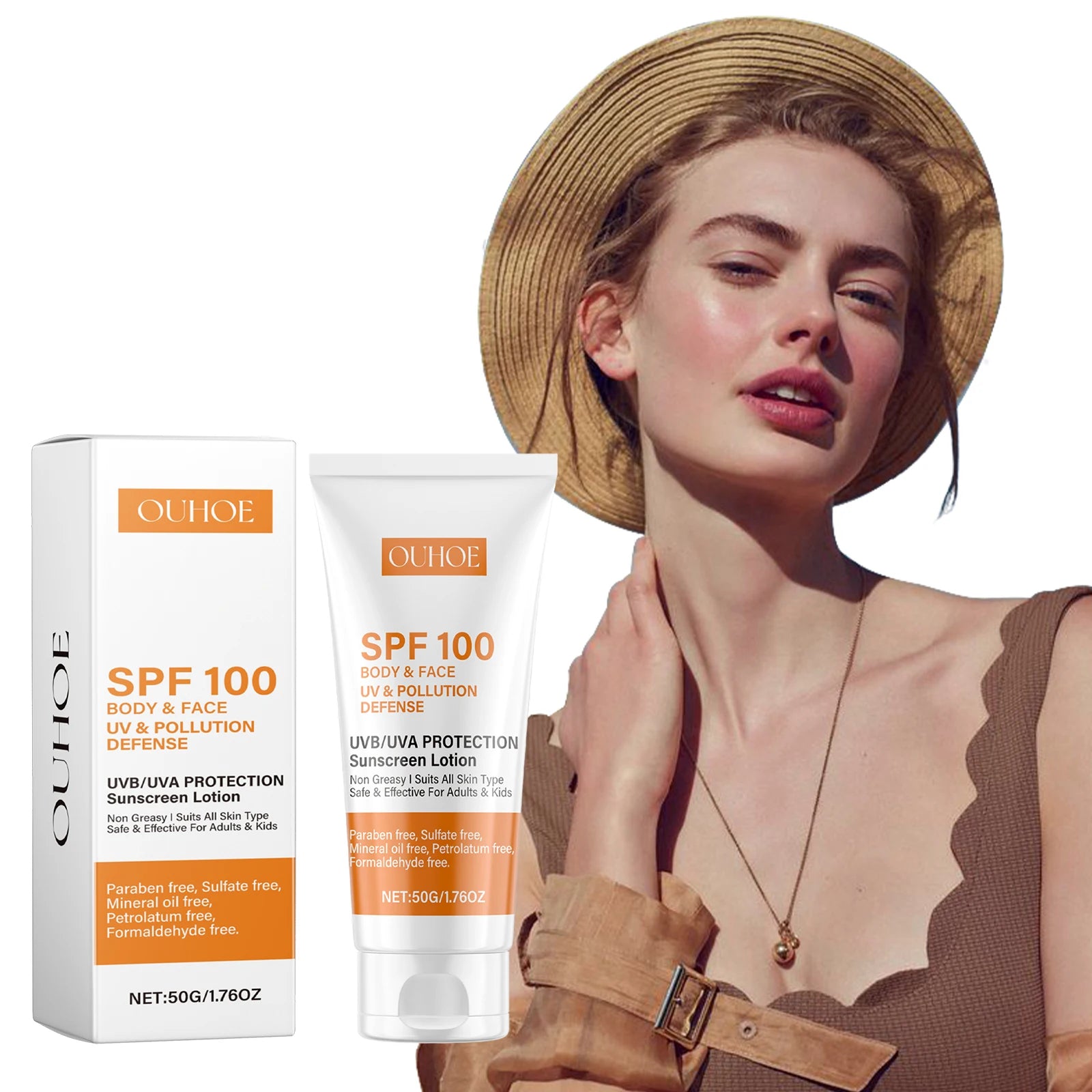 Face & Body Sunscreen Non-Greasy SPF 100+ Facial Sunblock UVA & UVB Protection Sunblocking Cream Anti Aging for Summer Beach Zpaxo