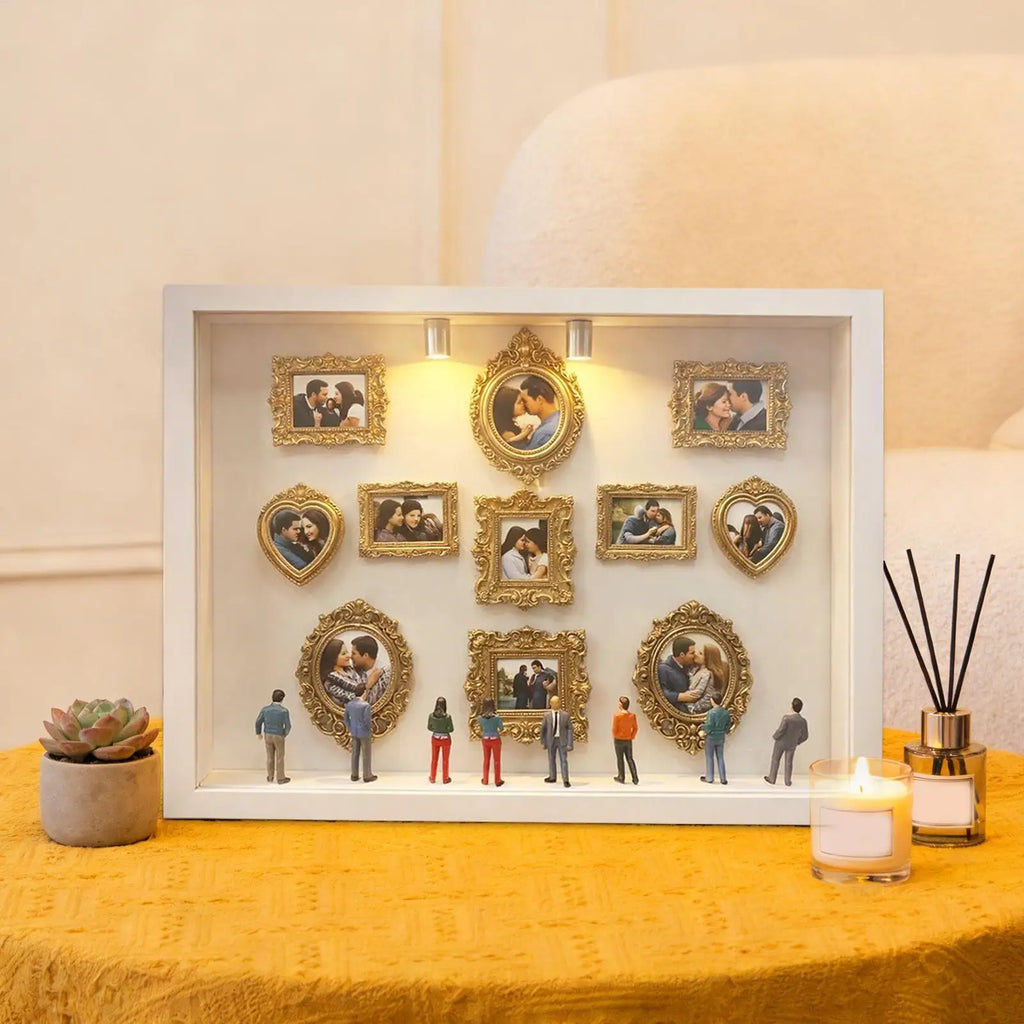 Miniature Memory Display Case Handmade 3D Keepsake Box LED Lights