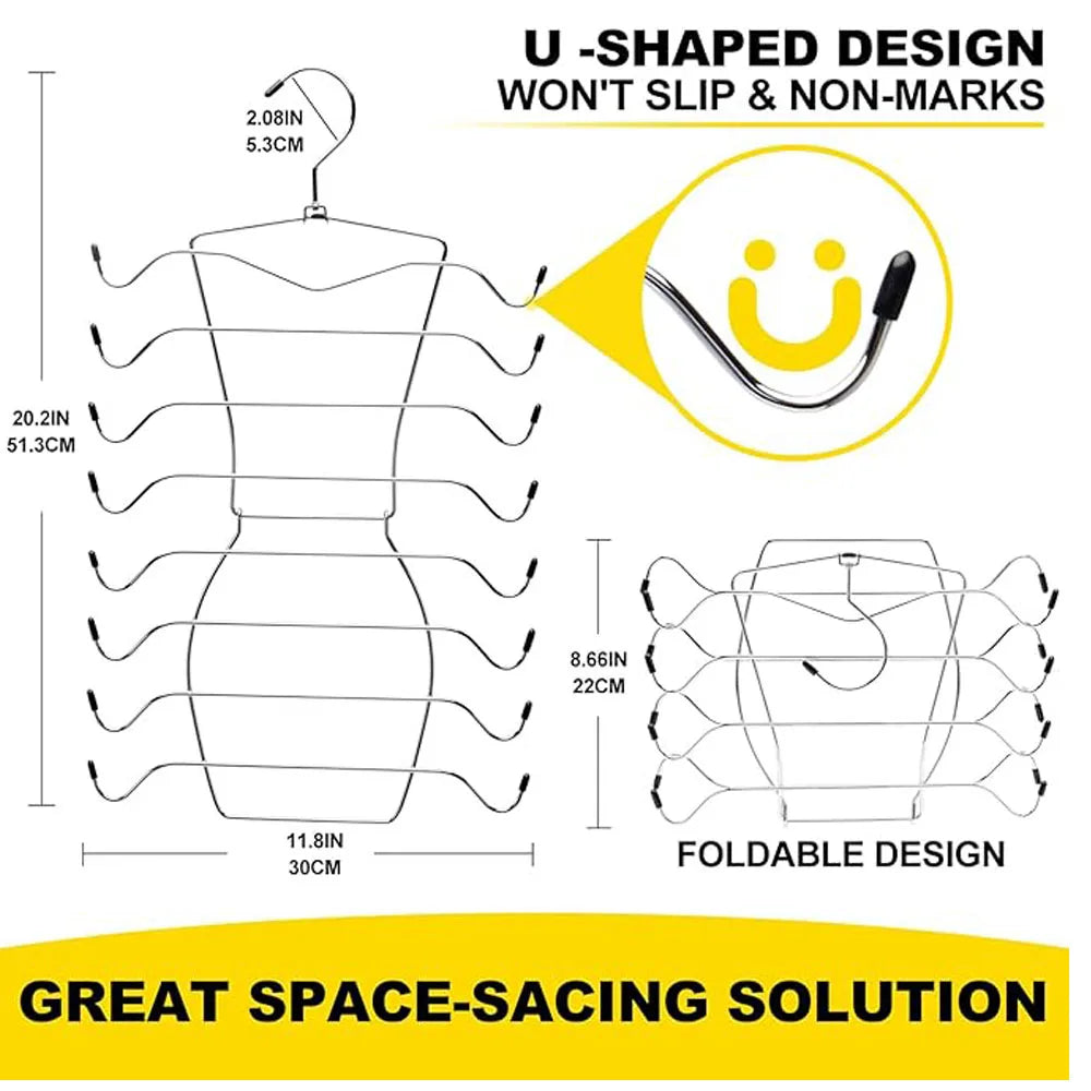 Clothes hanger1/2/3 Pack Multi-Layer Underwear Folding Hanger Sling Bra Storage Trouser Racks Do Not Leave Traces Of Multi-Funct Zpaxo