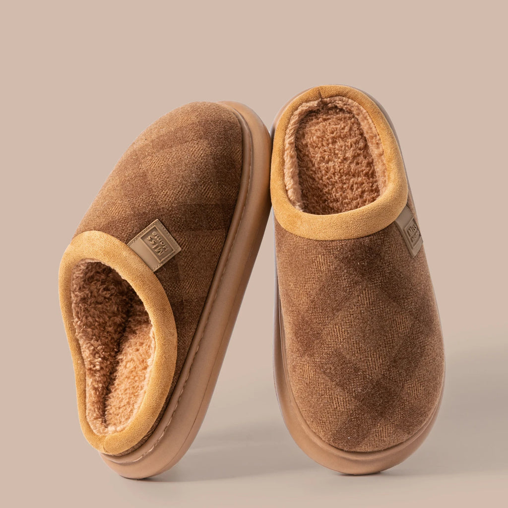 Men's Winter Slippers Non-slip Fleece-lined Thick Sole Comfortable