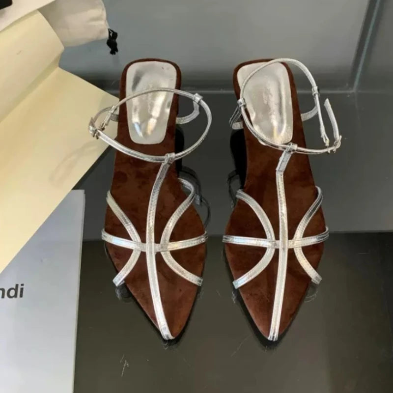 Popular Summer Strange Narrow Band Women's Sandals Fashion Pointed Zpaxo