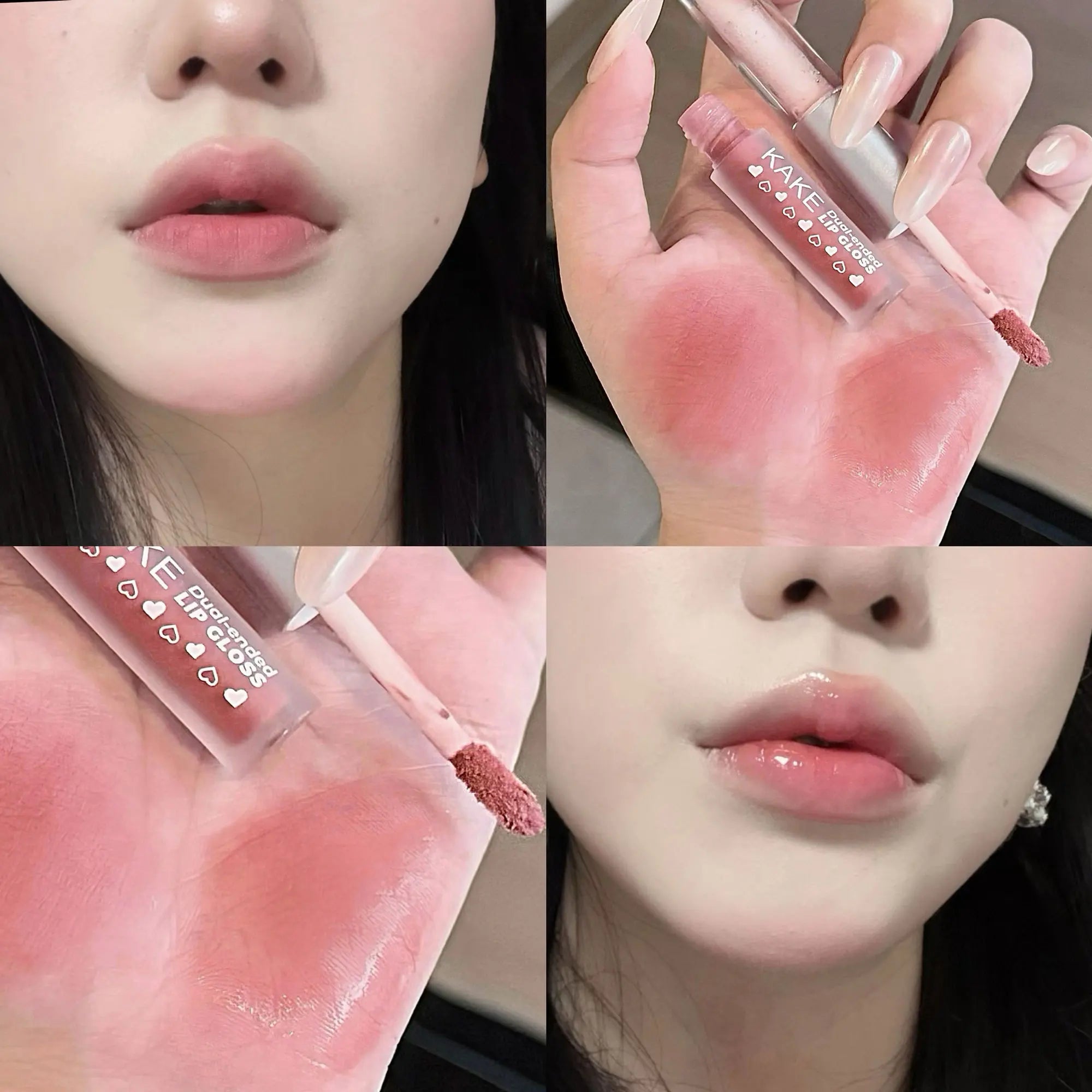2-in-1 Liquid Lipstick Matte Lip Clay High-shine Gloss Ash Brown Pen Zpaxo 04