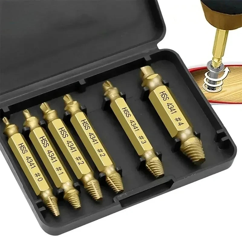 Damaged Screw Extractor Set, Striped Broken Remover, Small Kit to Remove Easily Quickly, Easy Demolition Power Tools Zpaxo 6pcs-zhuantou