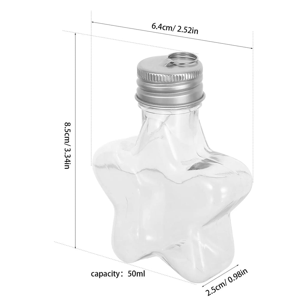 Star Shaped Fillable Plastic Bottles Hanging Loop DIY Christmas Candy