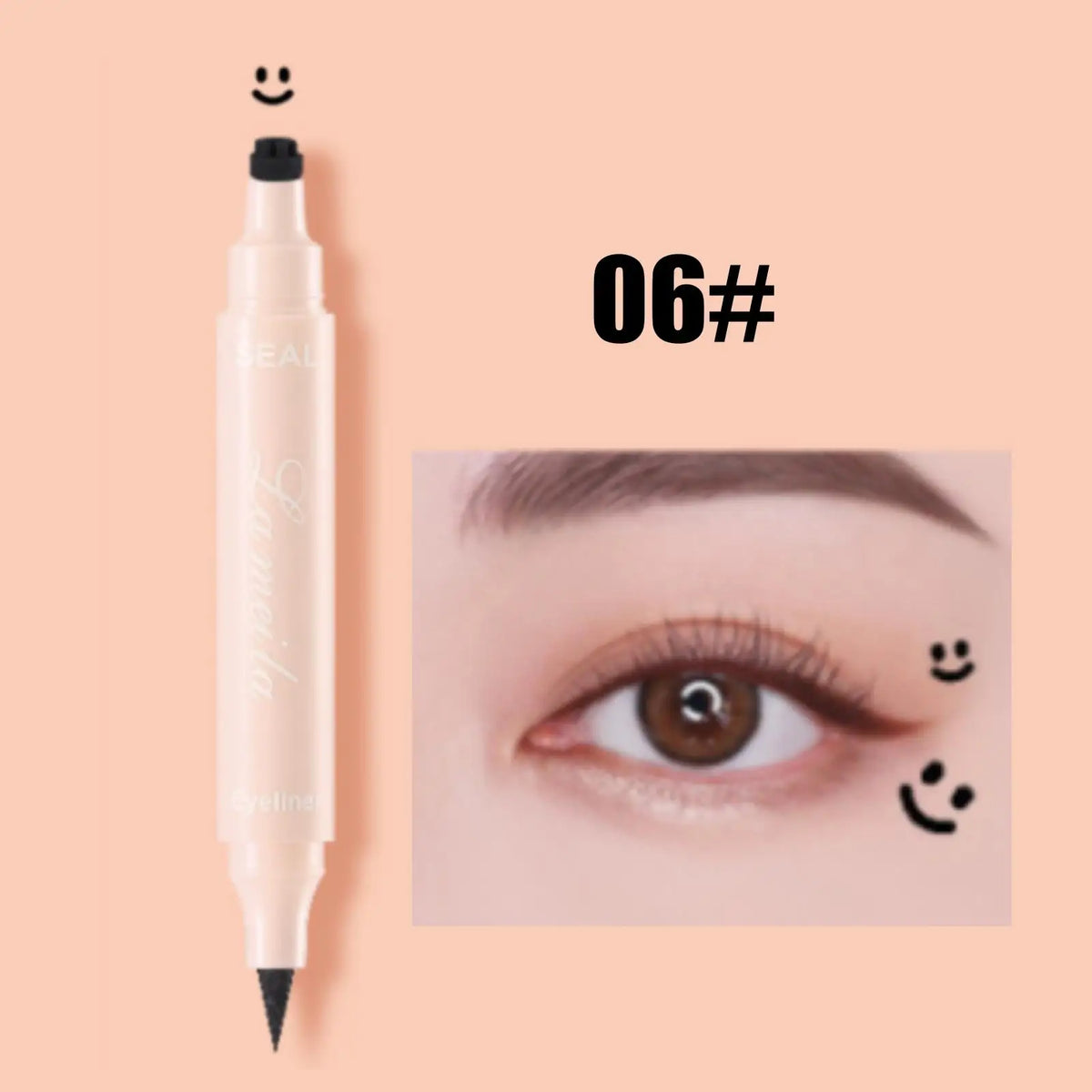 1PC 2 in 1 Eyeliner - Waterproof, Quick Drying, Anti-fouling, Silky, Easy To Get Started, Anti-smudge, Suitable for Beginners Zpaxo 06