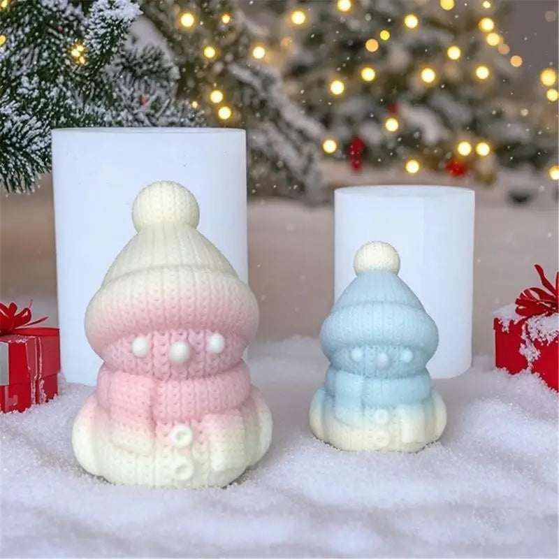 Snowman Silicone Mould Knitted Designs Craft Making