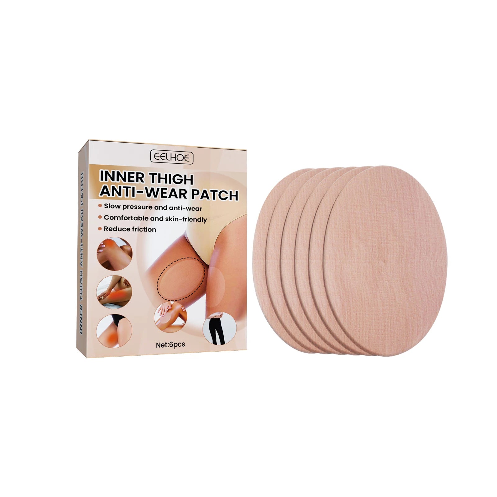 Anti-wear Stickers Invisible No Trace Thigh Non-woven Tapes Disposable Anti Chafe Thigh Patch Body Anti-Friction Pad Women Zpaxo 6PCS