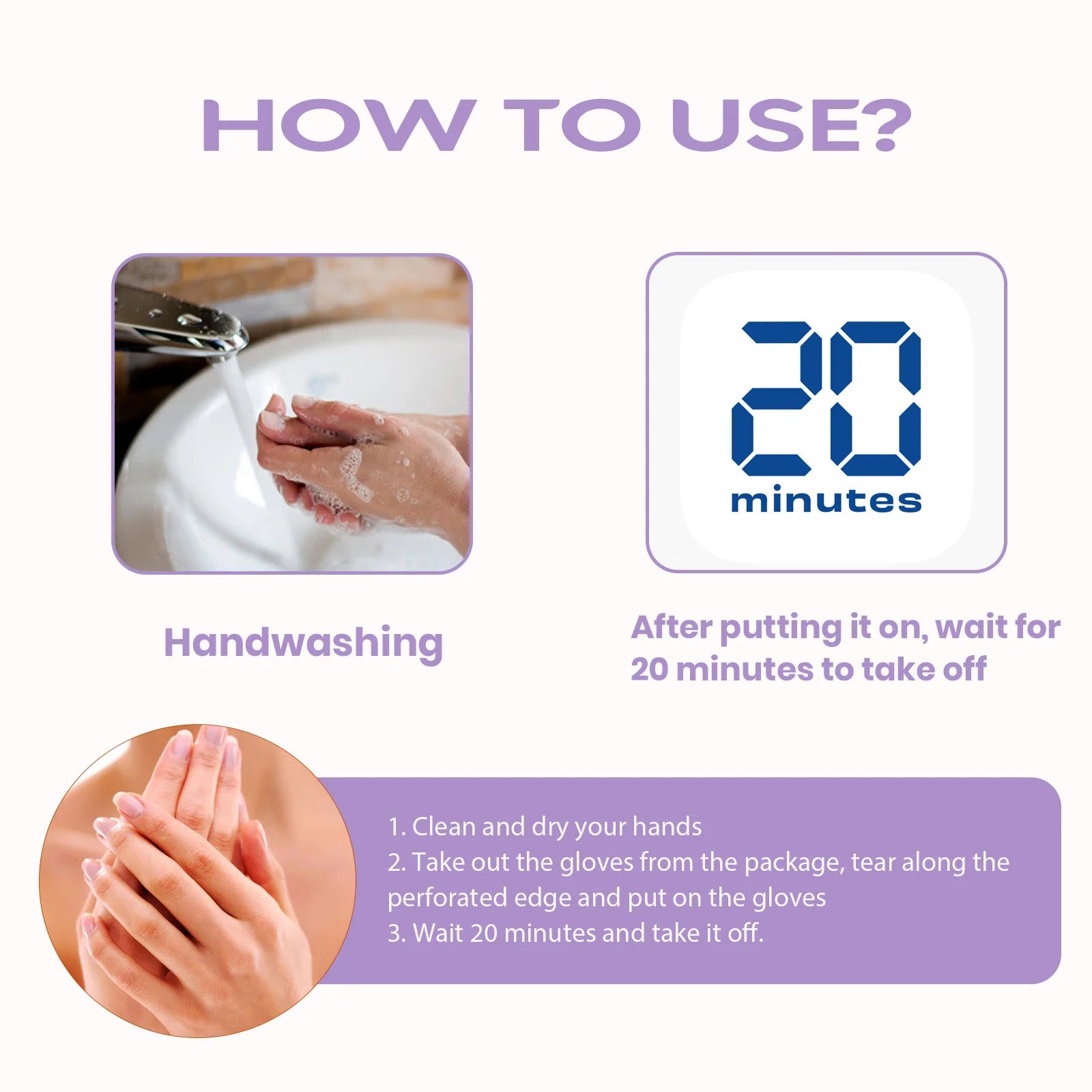Lavender Moisturizing Hand Mask Nourishing Exfoliating Remove Dead Skin Brightening Niacinamide Hand Care for Soft Smooth Skin Zpaxo