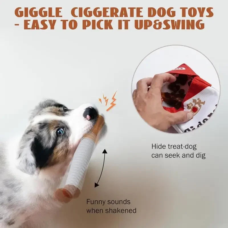 Funny Interactive Plush Dog Toy Creative Cigarette Design Giggling Chewing Toy for Playtime Perfect Gift for Dogs Zpaxo