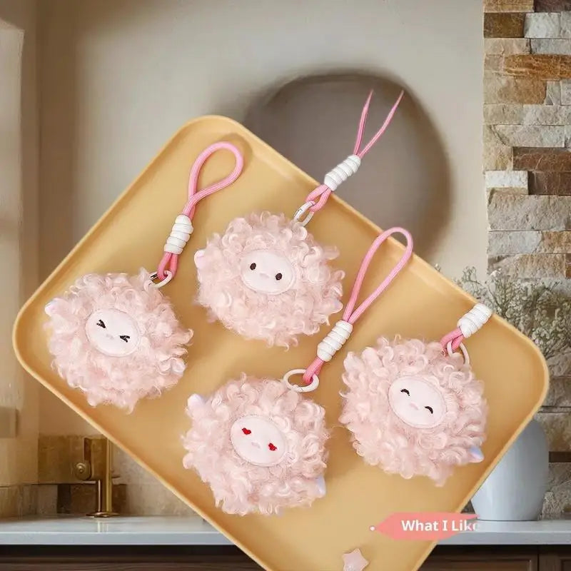 Adorable Soft Toy Curly Sheep Keychain Perfect Bag Pendant Birthday Zpaxo