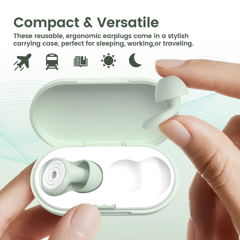 Reusable Silicone Snore Blocker Ear Plug with 10 Ear Tips in XS/S/M/L Anti-Noise Motorcycle Earplugs Noise Cancelling Ear Plugs Zpaxo