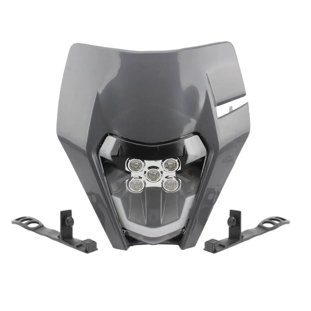 12V 5A Motorcycle Headlight Plate KTM Universal Motocross Headlamp Zpaxo Grey