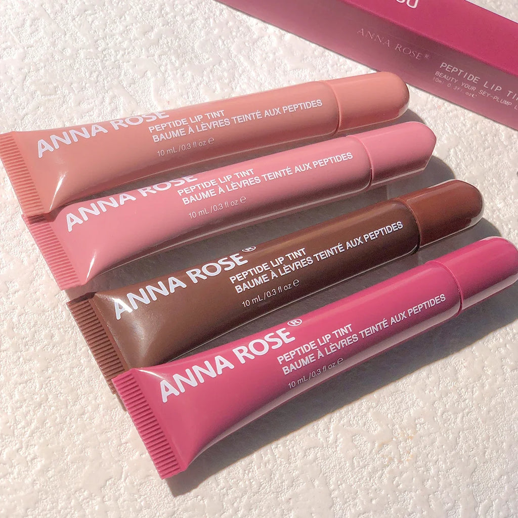 Peptide-Infused Lip Tint Set - 4 Jelly Gloss Shades, Moisturizing Lip Gloss, Long-Lasting Shiny Lip Color Zpaxo
