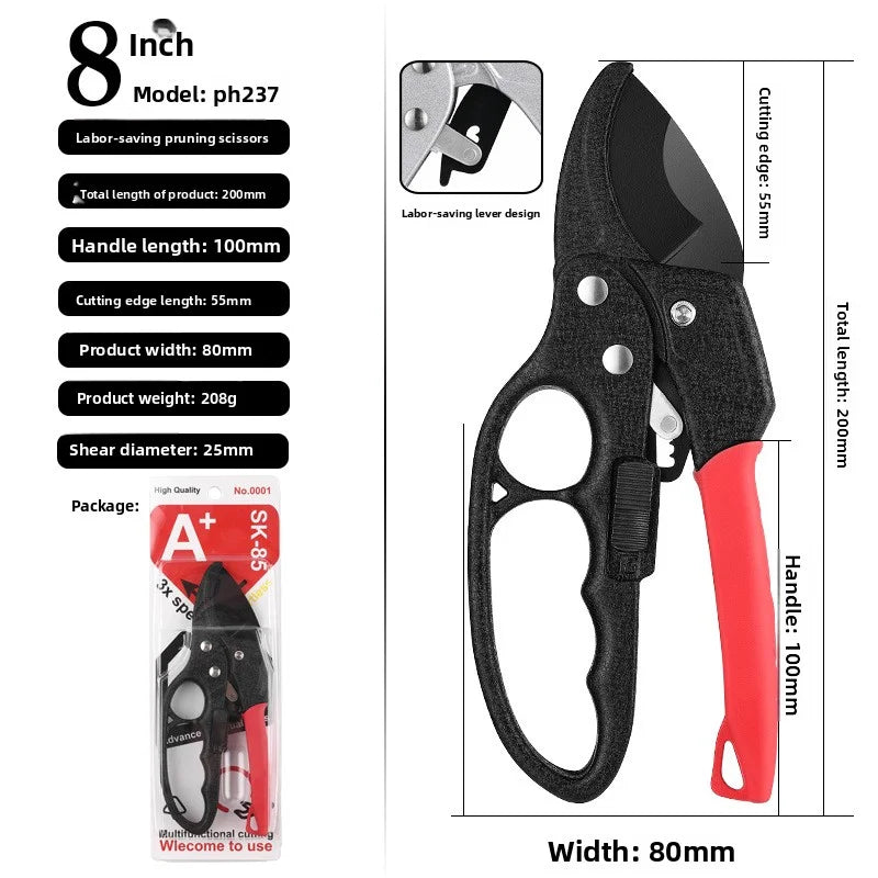 SK5 stainless steel rust resistant coarse pruning shears, pruning shears with pulleys, pruning shears for fruit trees, horticult Zpaxo red