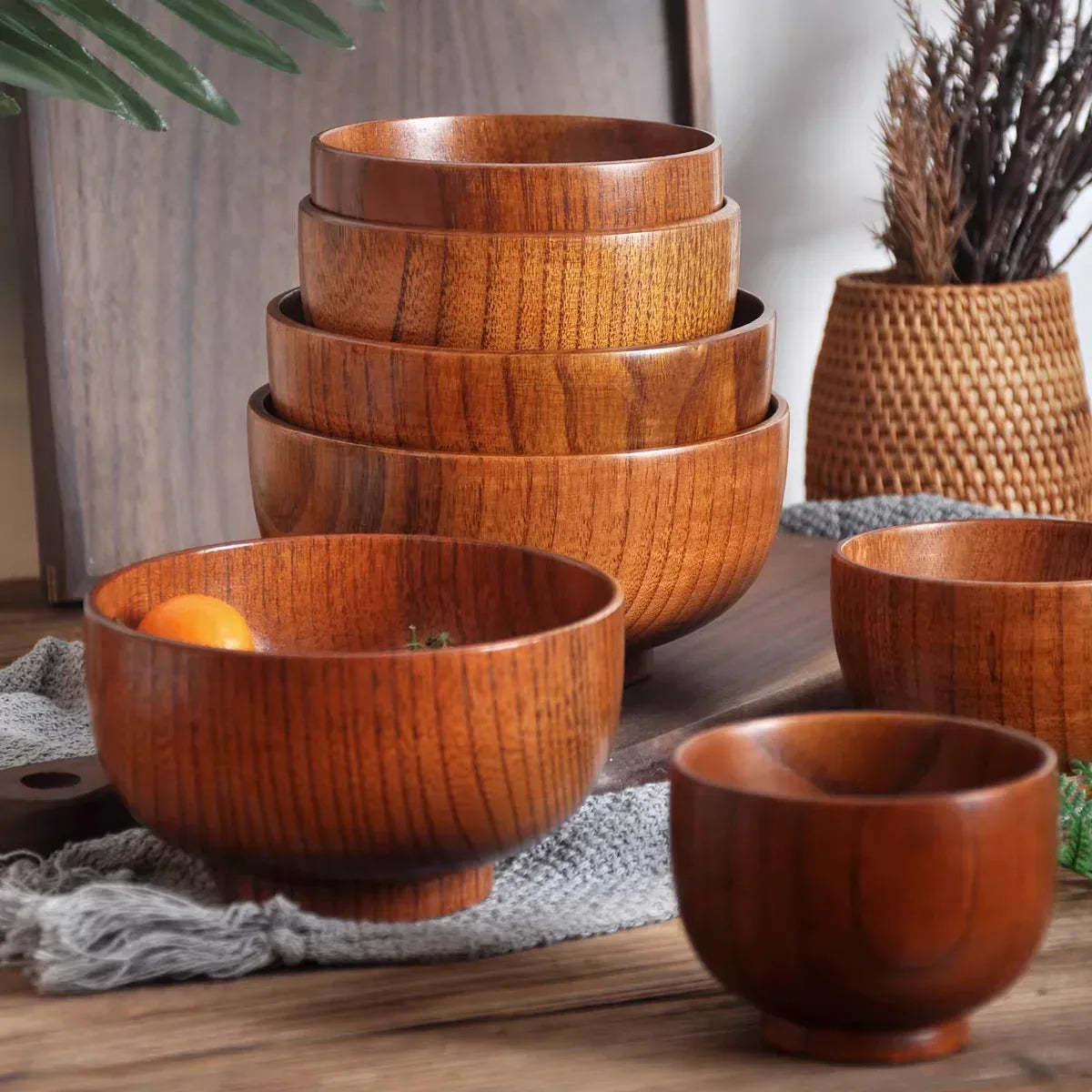 Wooden Bowls Jujube Wood Children Baby Adults Small Soup Bowls Solid Wood Salad Bowls Retro Household Tableware Zpaxo