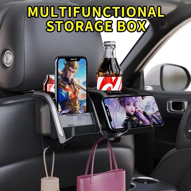 Seat Back Organizer Car Phone Holder Water Cup Multi-functional Hook