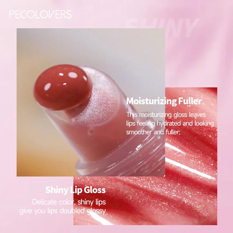 1PC Moisturizing Reducing Lip Lines Lip Gloss Lip Plumper Glitter Nutritious Liquid Lipstick Cherry Jelly Lip Oil Clear Lipgloss Zpaxo