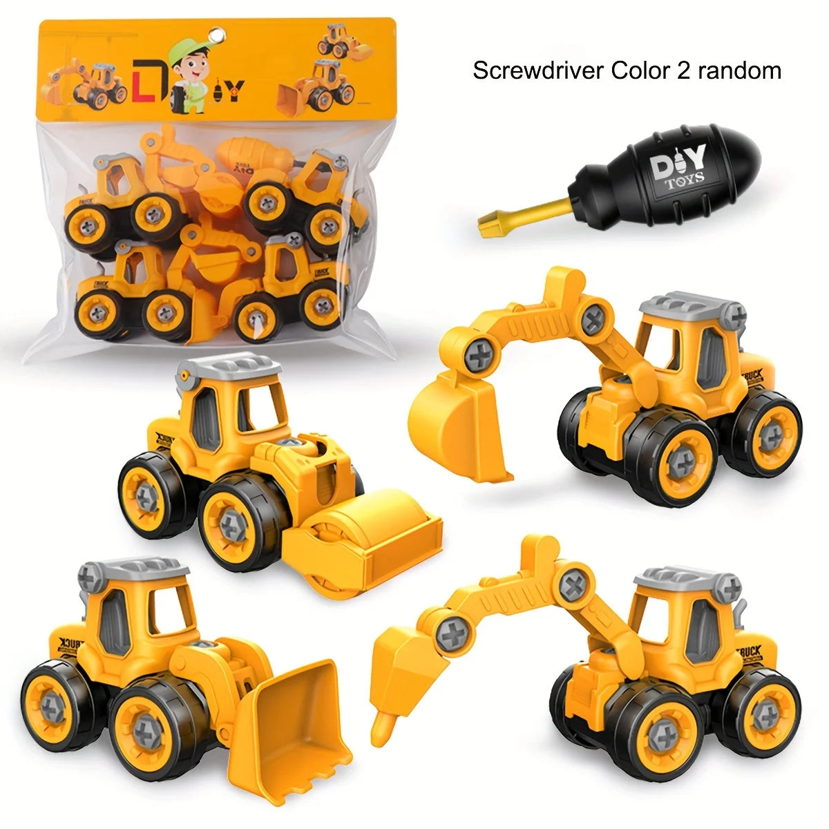Children's Construction Model DIY Screw-assembly Toy Disassemblable Zpaxo YELLOW