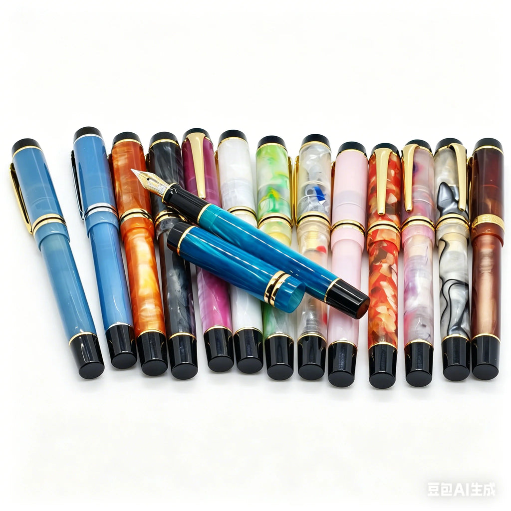 Kaigelu 316 Fountain Pen F Nib Blue Brown White Marble Amber Pattern Ink Pen Writing Gift For Students Office Business Zpaxo