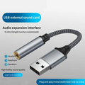 Jack Female USB External Sound Card Audio Adapter Headphone Micphone