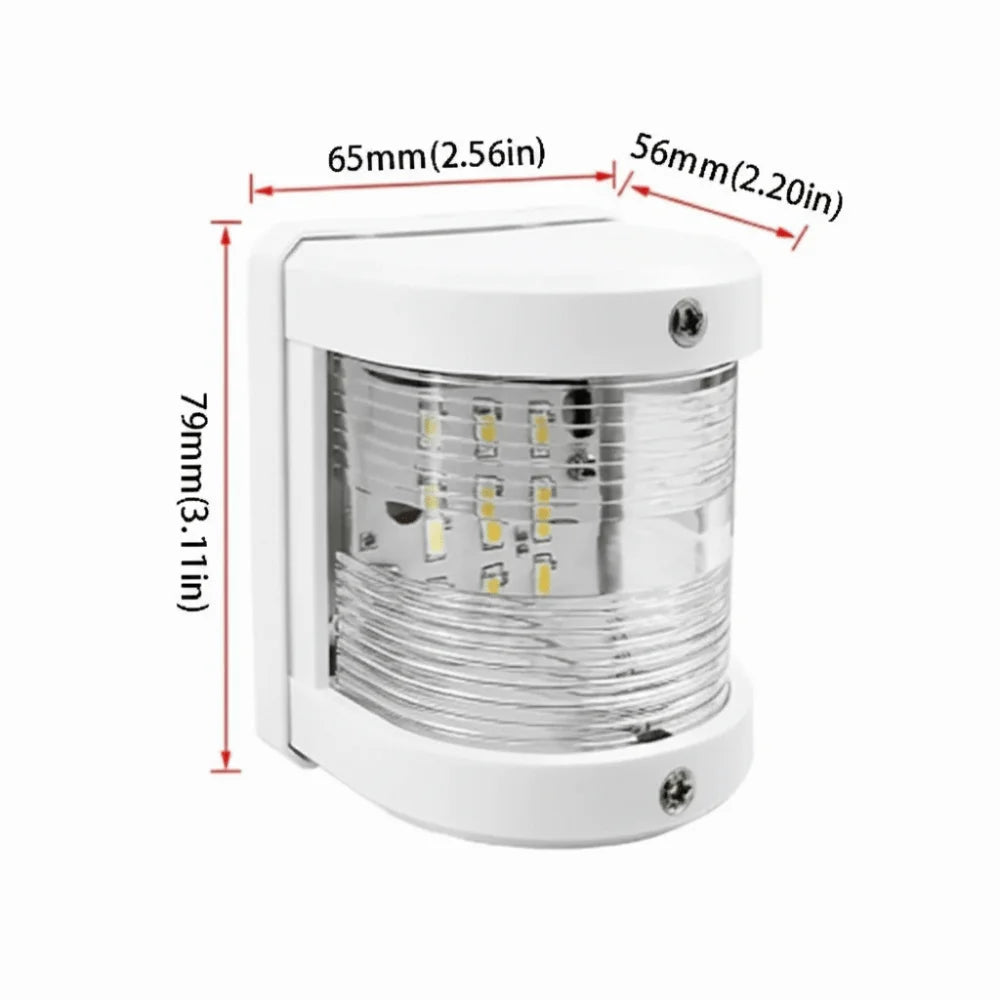 135 Degrees Boat Signal Light 3W Power ABS Housing Marine Navigation Light IP66 Waterproof White LED Navigation Light Marine Use Zpaxo White