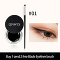 Black Brown Eyeliner Cream Waterproof Beauty Cosmetics Long Lasting Zpaxo 01 Black With Brush