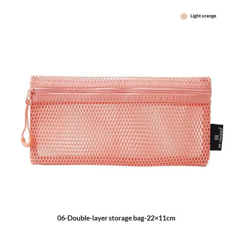MBreathable Mesh Zipper Storage Pouch Visible Large Capacity Makeup Zpaxo E